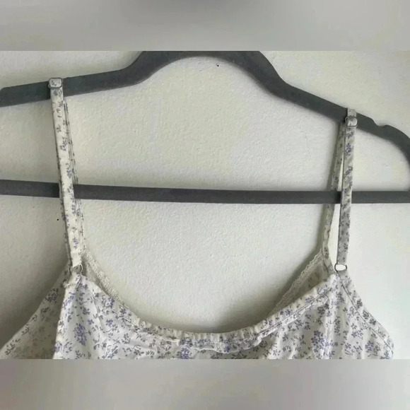 Brandy Melville Babydoll Dress Floral Mini Cotton Summer Tie Back Button Front - Picture 7 of 10